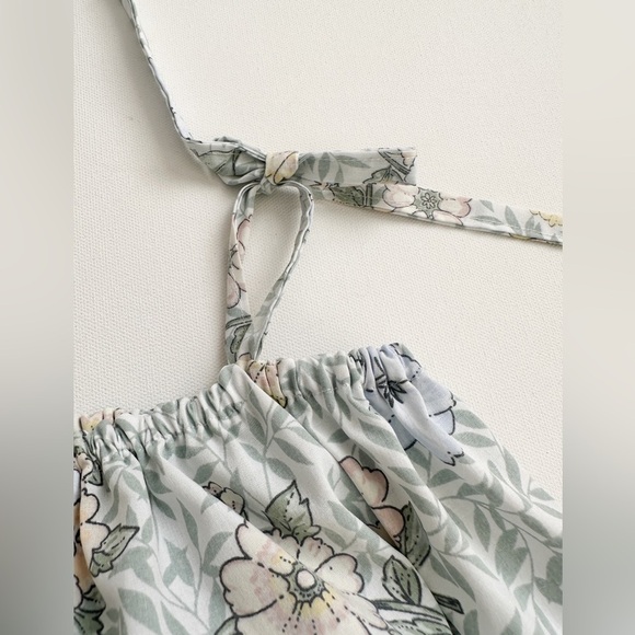 NWT - Handmade Floral Summer Romper - Pastel - Size 3-4T - Picture 2 of 6
